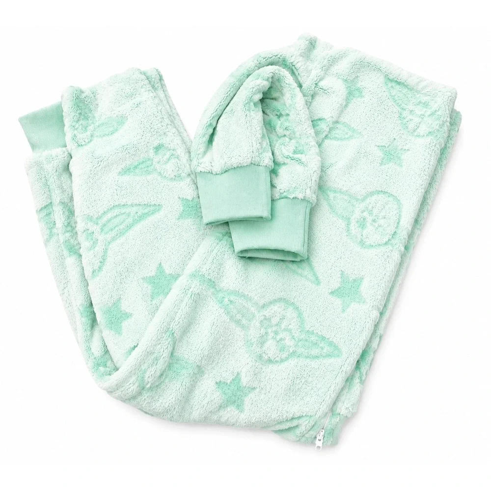 Star Wars Grogu Baby Yoda Plush Fleece Hooded One-Piece Pajamas Sleeper 2T